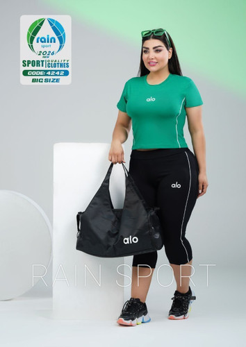 ست کراپ شلوارک اسپرت بیگ سایز Rain sport