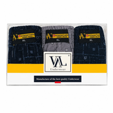 شورت مردانه اسلیپ پایین کش طرح دار وال Val ( پک سه عددی )کد 40026