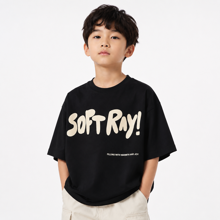 تیشرت باکسی چاپ SOFT RAY نخ پنبه دورو کد ۱۵۰۱۸