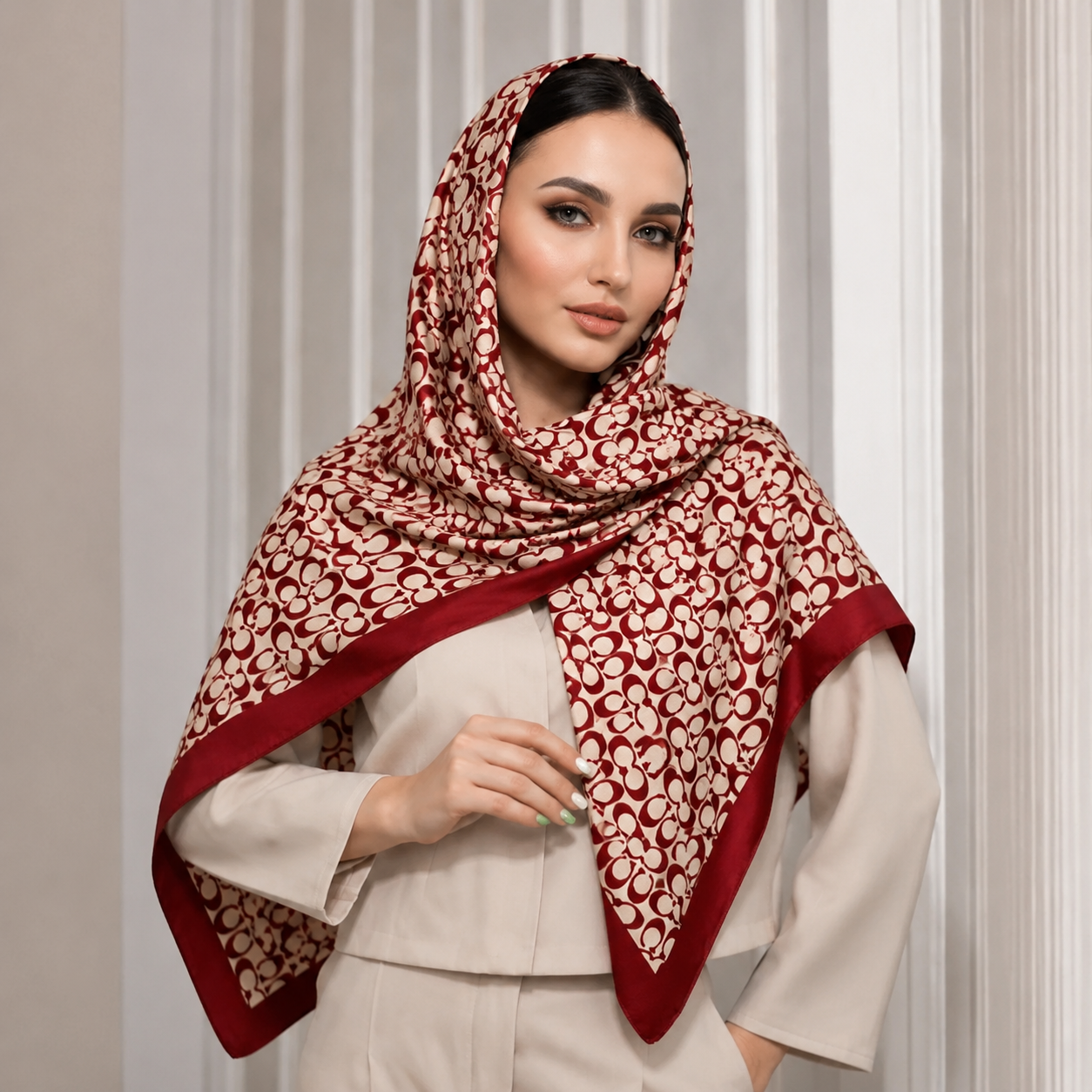 روسری ابریشم سایز ۱۱۰