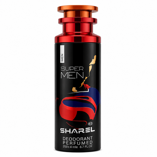 اسپری خوشبو کننده بدن شارل رایحه SUPER MEN، حجم ۲۰۰ میلی لیتر