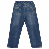شلوار جین پسرانه و دخترانه نیم بگ کمرکش کثیف شور برند YAS JEANS کد 3068