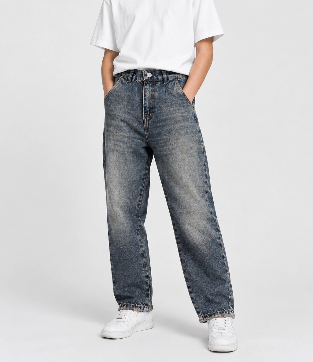 شلوار جین پسرانه و دخترانه پشت کش مام استایل کثیف شور ZARA