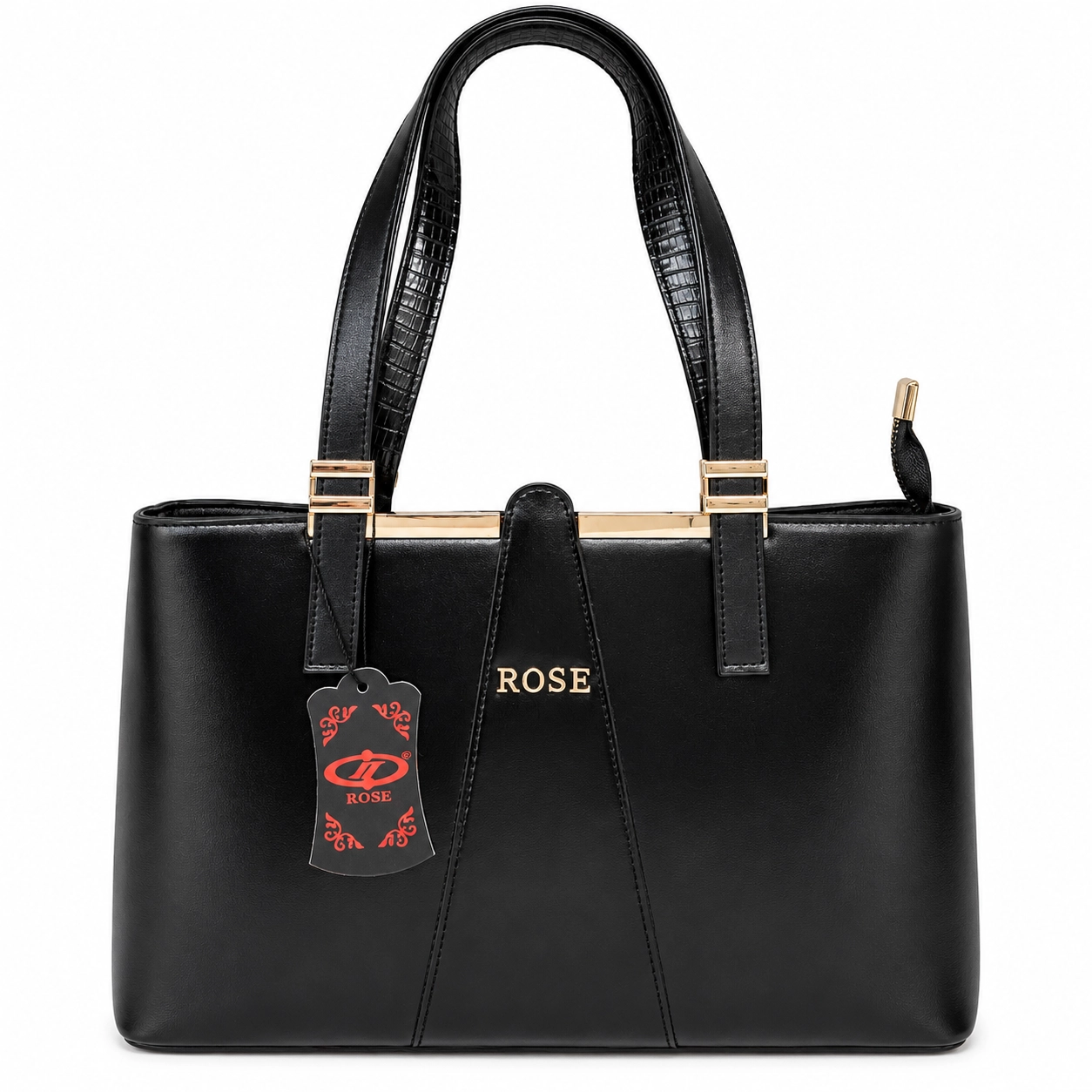 کیف مجلسی زنانه یراق طلایی دو دسته برند ROSE کد ۴۶۰۷۶